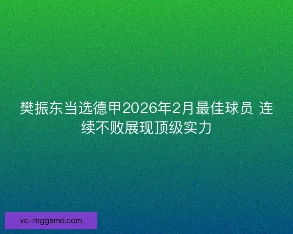 樊振东当选德甲2026年2月最佳球员 连续不败展现顶级实力